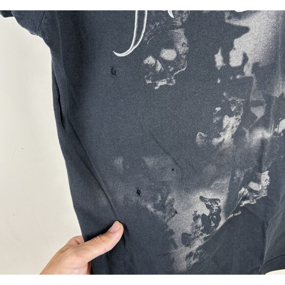 Vintage Y2K Harley Davidson Big Skulls Graphic T - Shirt / Black/Faded / Large - Picture 3 of 9